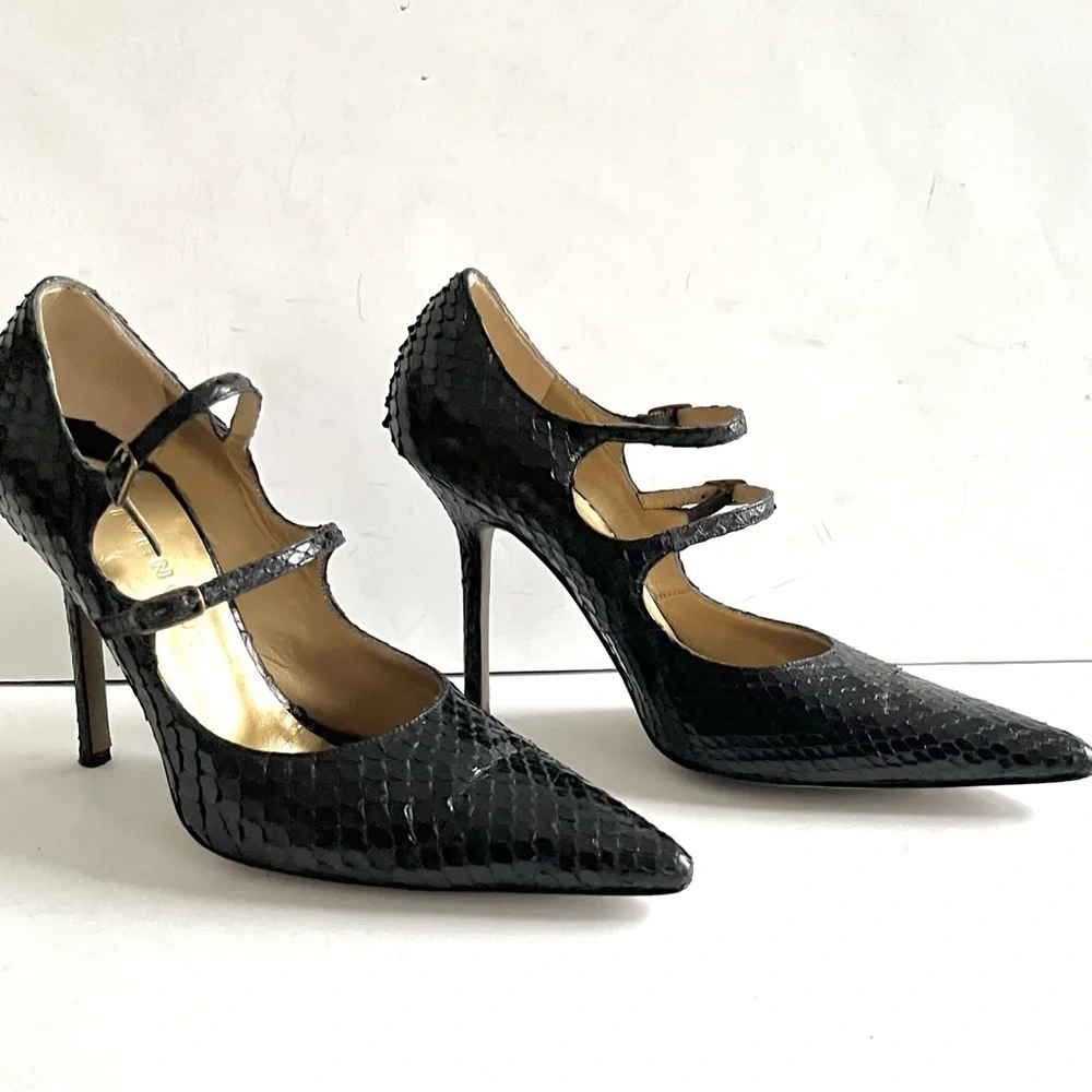 Givenchy black python Mary Jane heels 37.5